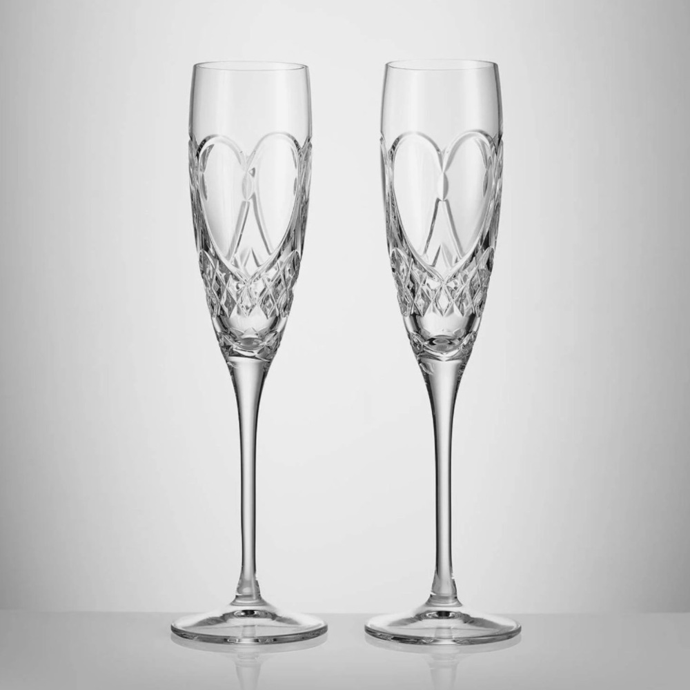 NWT Waterford Crystal True Love Champagne Glasses